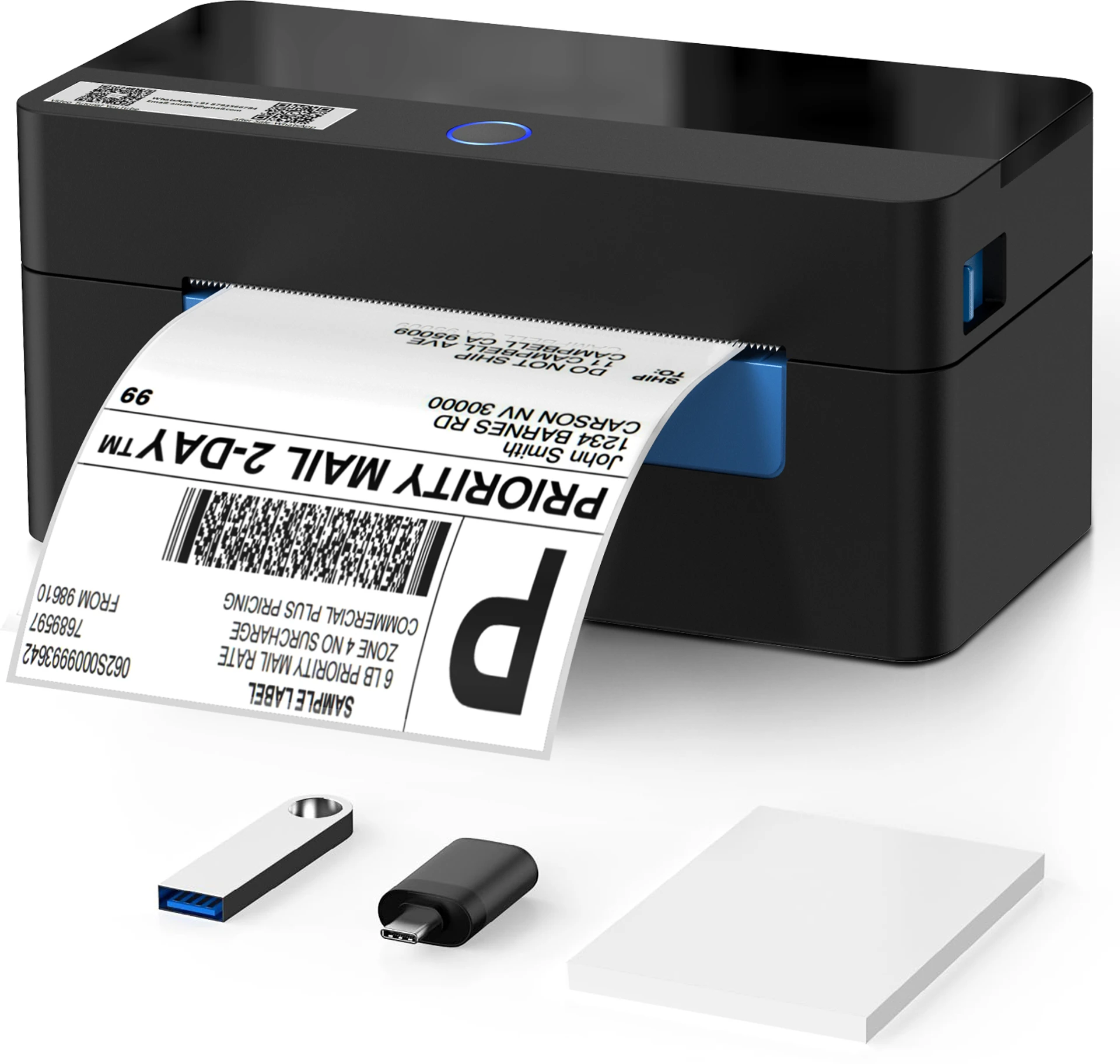 HiRobot Direct Thermal Label Printer| Shipping Label Printer| 4x6" Thermal Barcode Single Function Monochrome Label Printer (Label Roll)